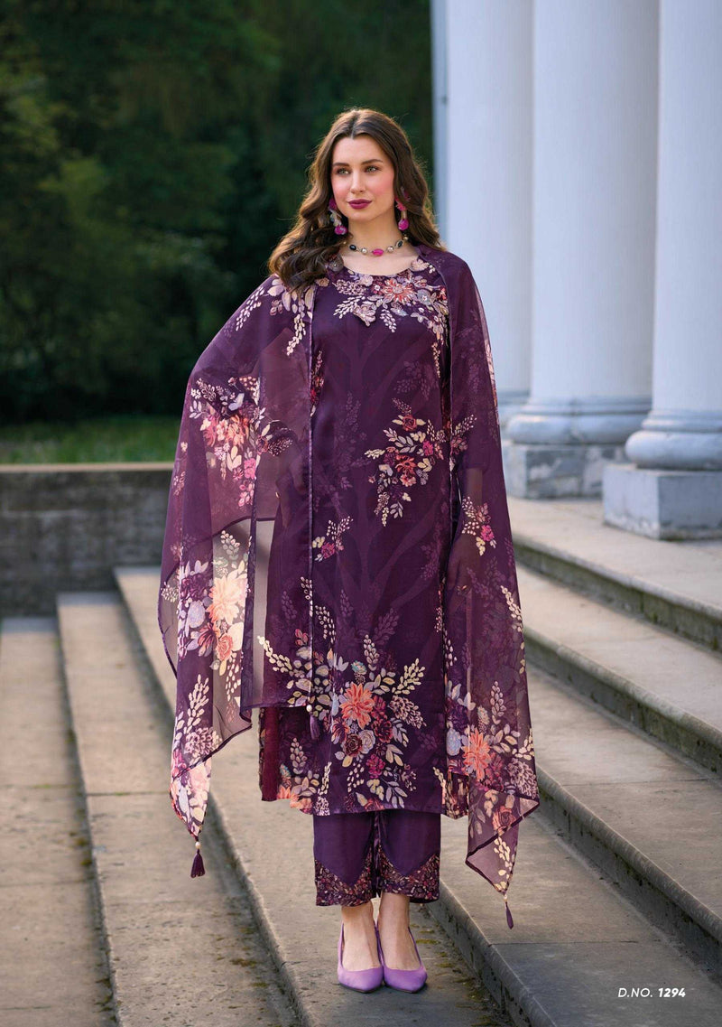 Lady Leela Ubina Vol 2 Organza Digital Print Kurti With Dupatta Party Wear Combo