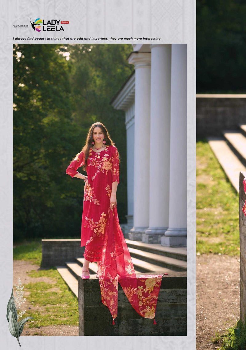 Lady Leela Ubina Vol 2 Organza Digital Print Kurti With Dupatta Party Wear Combo