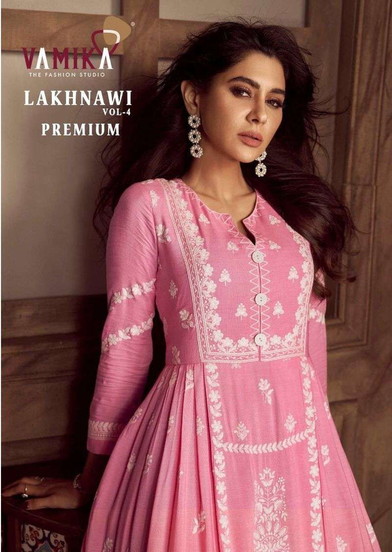 Vamika Lakhnavi Vol 4 Premium Designer Kurti With Plazzo & Dupatta