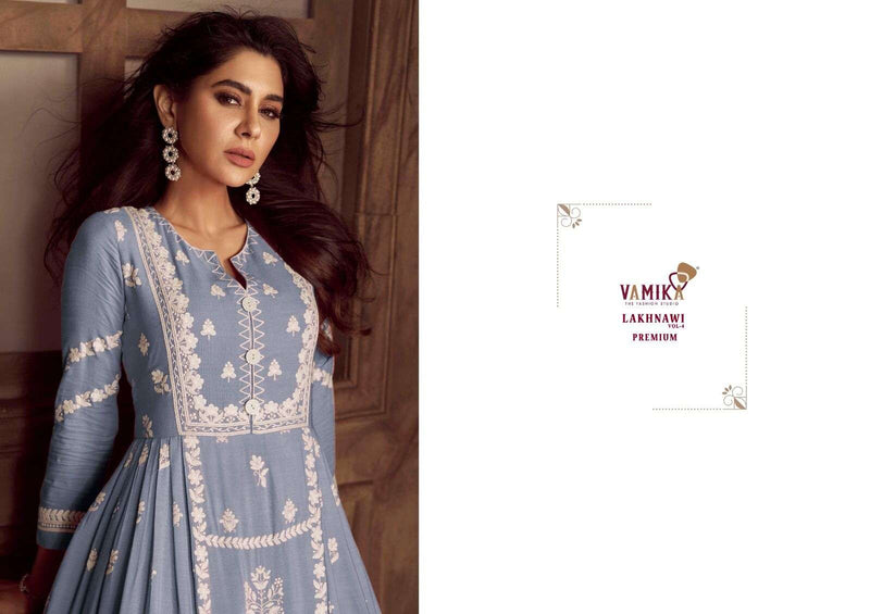 Vamika Lakhnavi Vol 4 Premium Designer Kurti With Plazzo & Dupatta