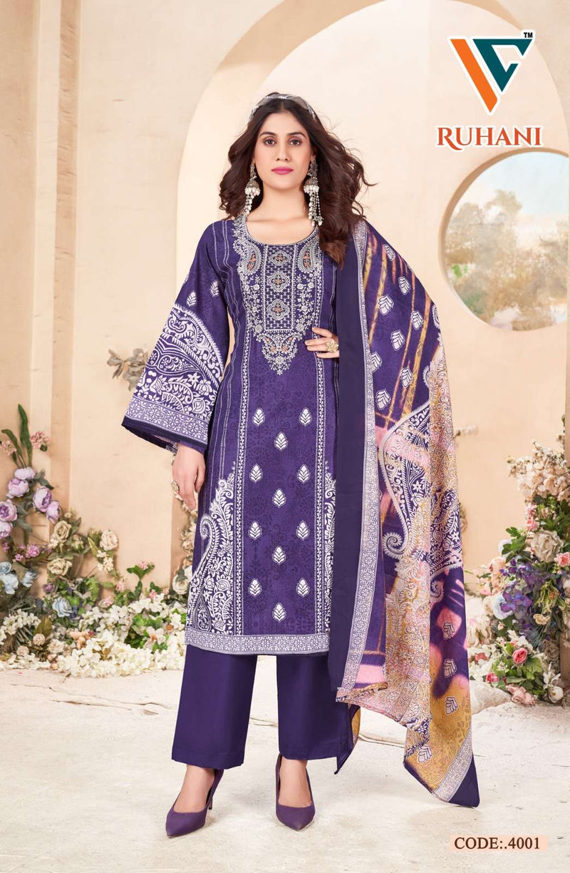 Vandana Creation Ruhani Vol 4 Cotton Digital‎ Style‎ Print Unstitched Daily Wear Salwar Suit