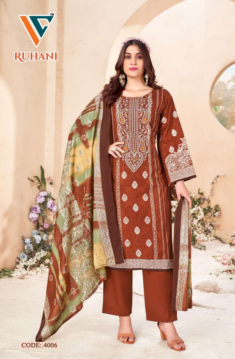 Vandana Creation Ruhani Vol 4 Cotton Digital‎ Style‎ Print Unstitched Daily Wear Salwar Suit
