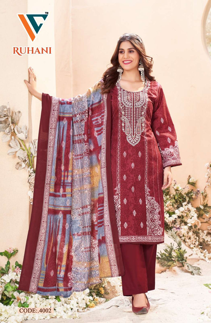 Vandana Creation Ruhani Vol 4 Cotton Digital‎ Style‎ Print Unstitched Daily Wear Salwar Suit