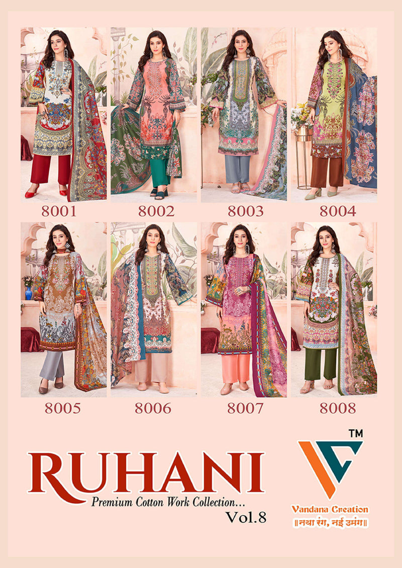 Vandana Creation Ruhani Vol 8 Cotton Digital‎‎ Style‎‎‎‎‎ Print Fancy Salwar Kameez