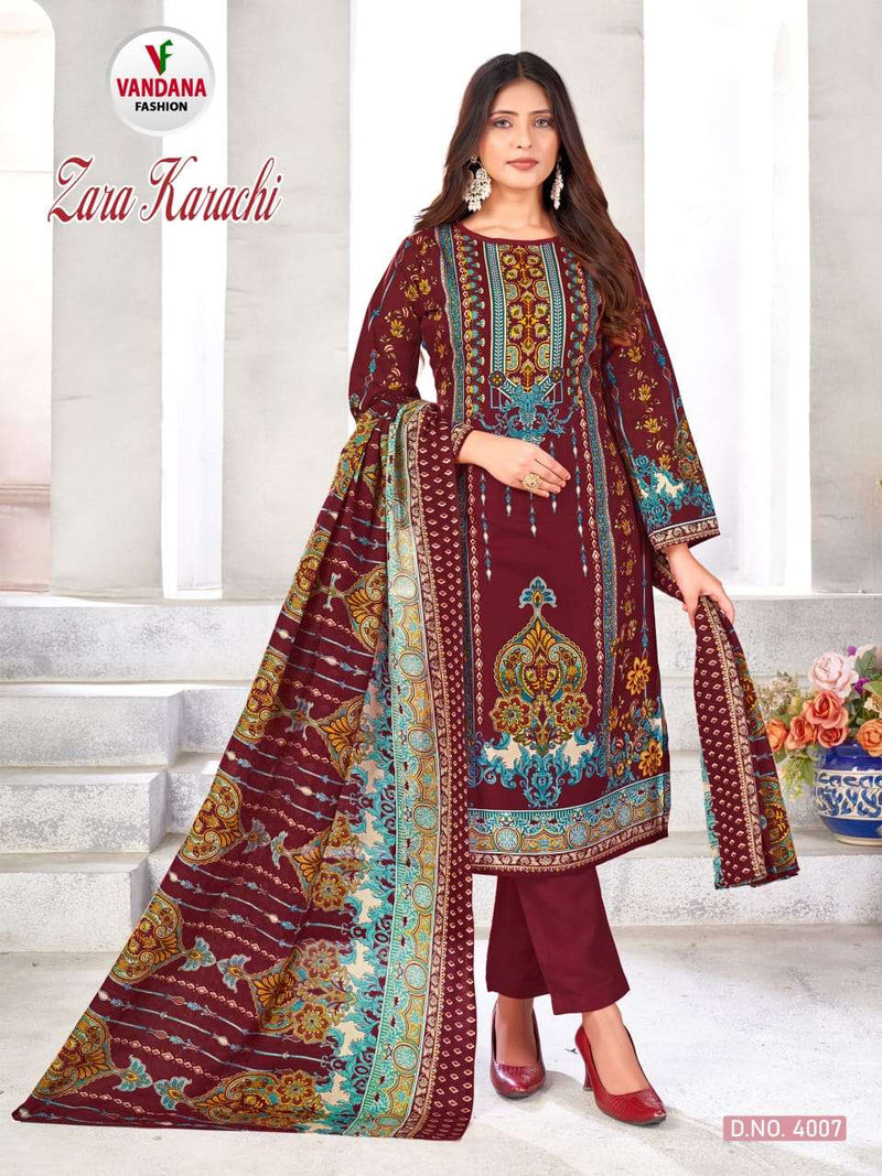 Vandana Fashion Zara Karachi Vol 4 Cotton Digital Print Daily Wear Salwar Suit
