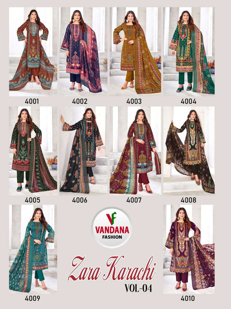 Vandana Fashion Zara Karachi Vol 4 Cotton Digital Print Daily Wear Salwar Suit