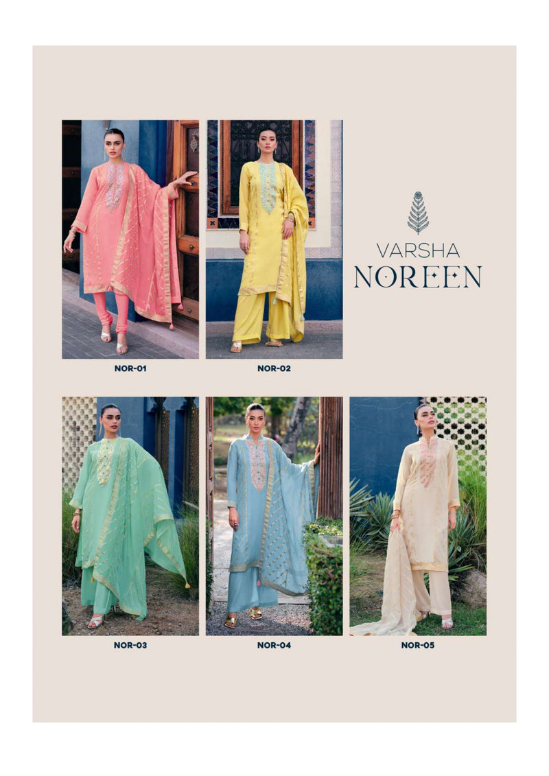 Varsha Fashion Noreen Organza Woven Patch Work Designer Salwar Kameez