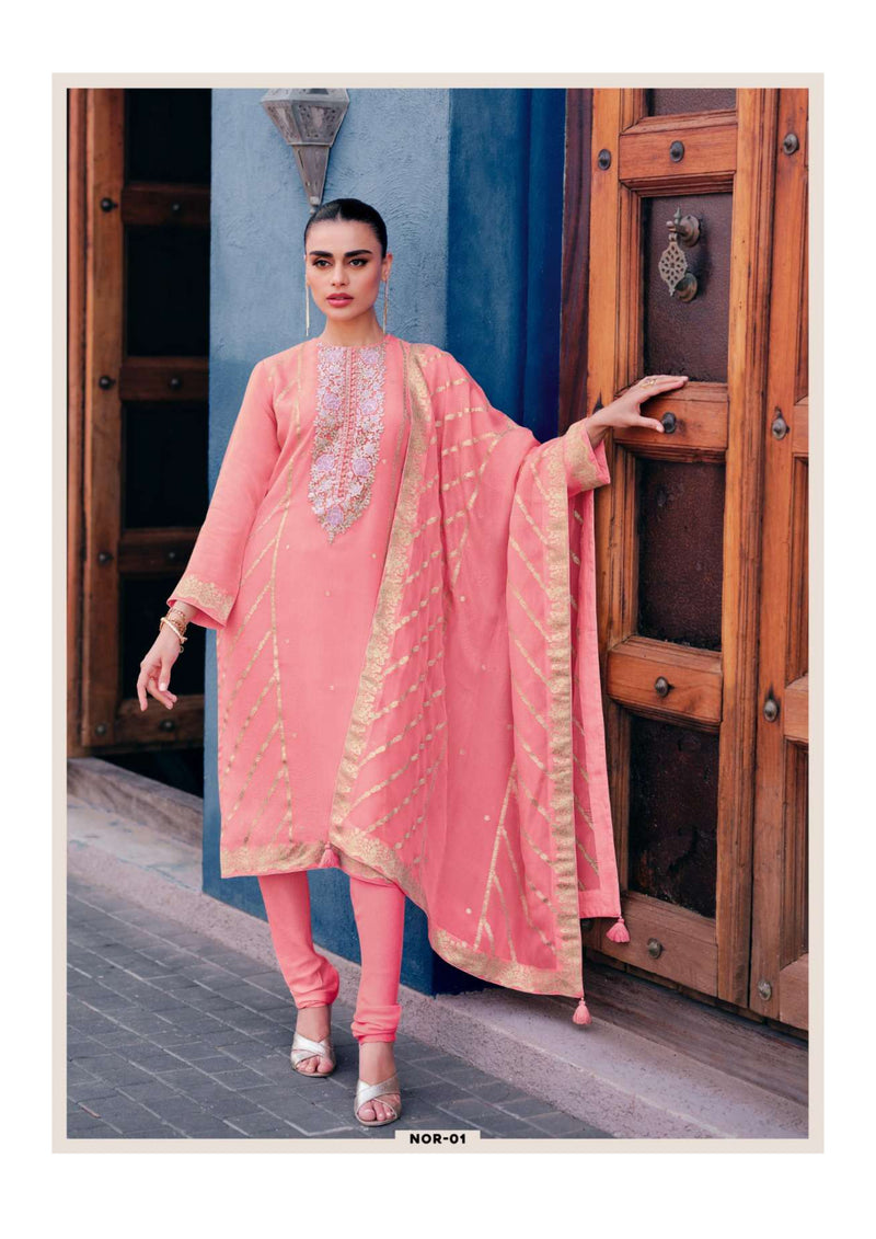Varsha Fashion Noreen Organza Woven Patch Work Designer Salwar Kameez