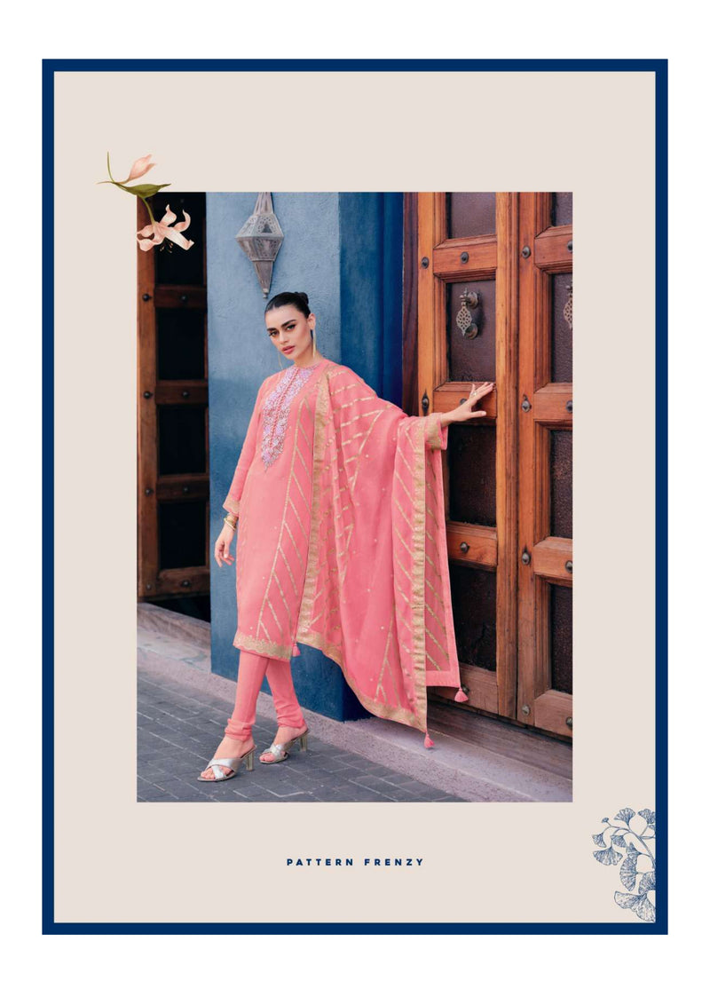 Varsha Fashion Noreen Organza Woven Patch Work Designer Salwar Kameez