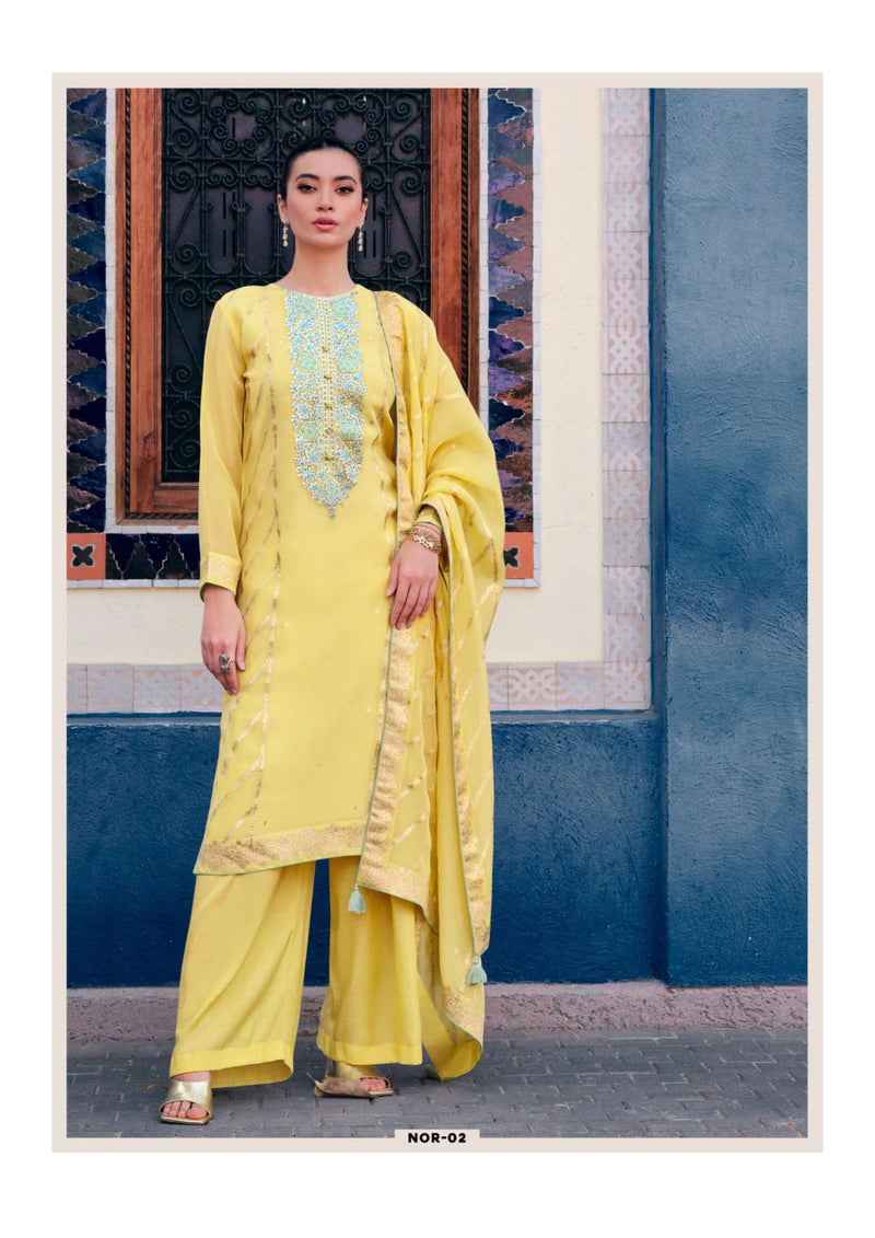 Varsha Fashion Noreen Organza Woven Patch Work Designer Salwar Kameez