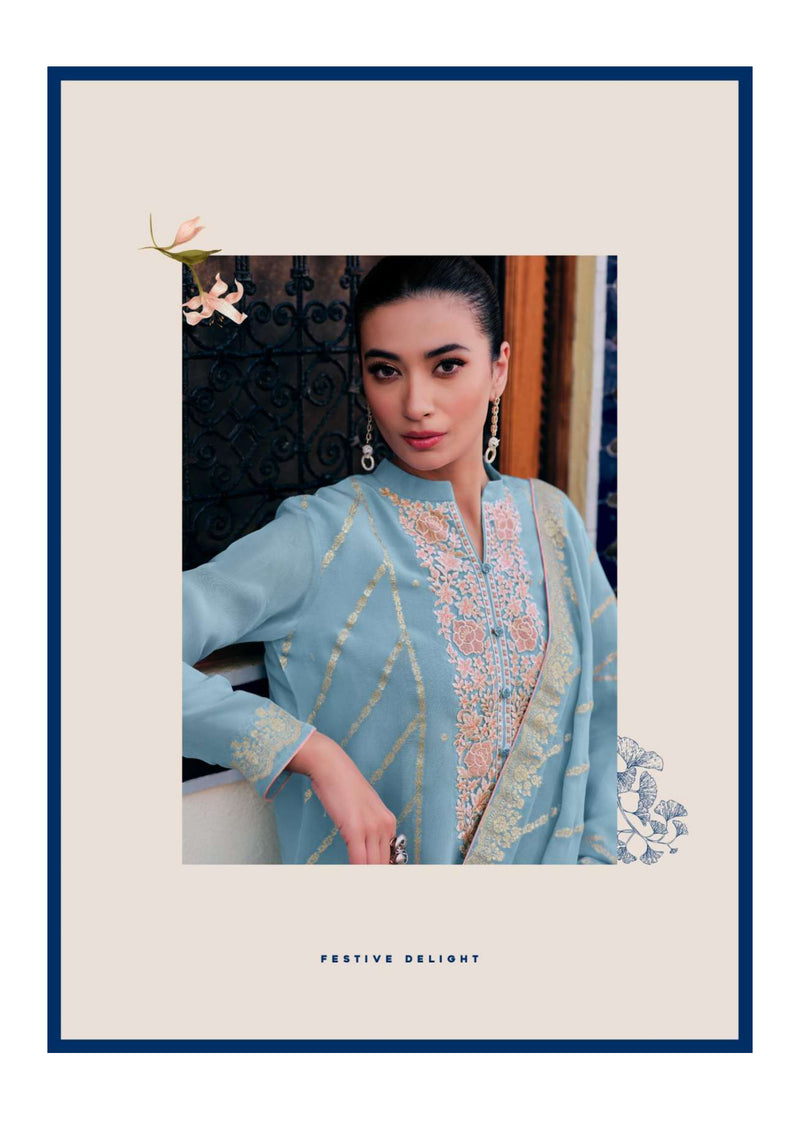 Varsha Fashion Noreen Organza Woven Patch Work Designer Salwar Kameez