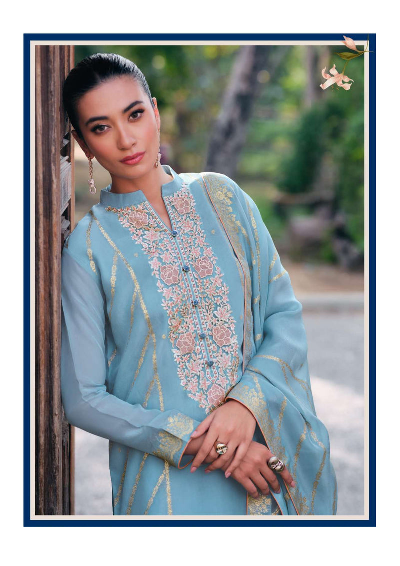 Varsha Fashion Noreen Organza Woven Patch Work Designer Salwar Kameez