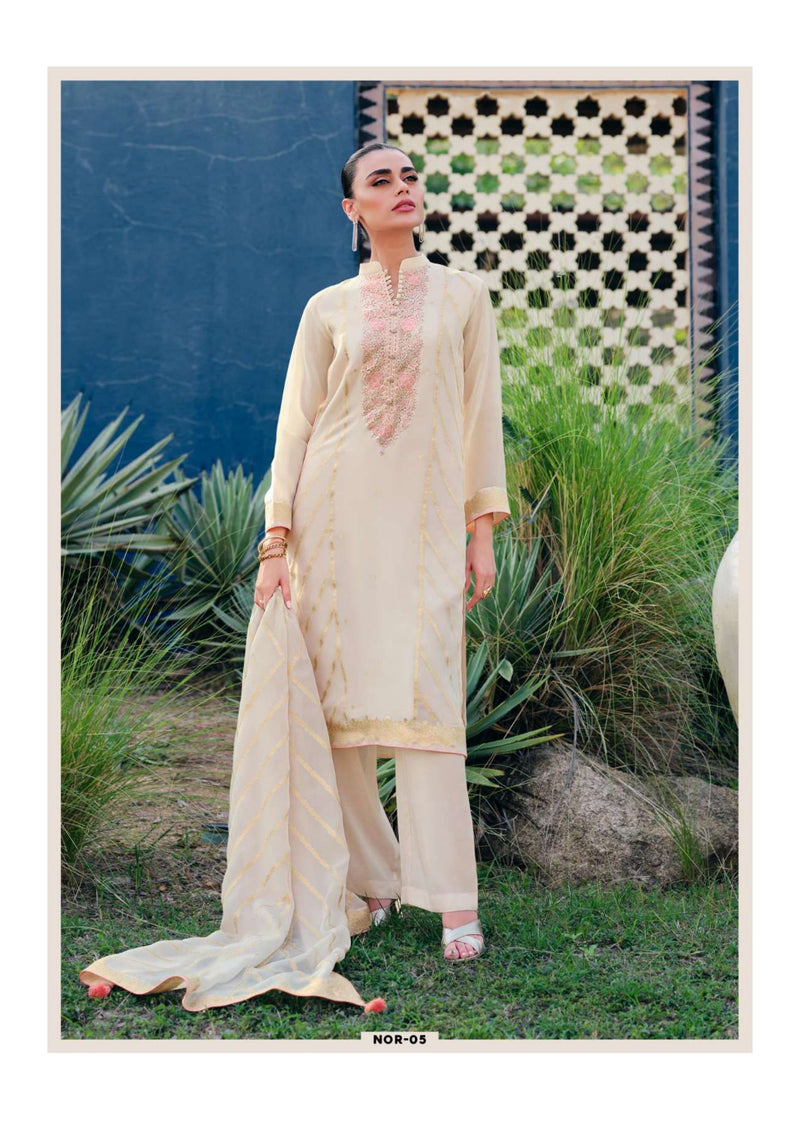 Varsha Fashion Noreen Organza Woven Patch Work Designer Salwar Kameez