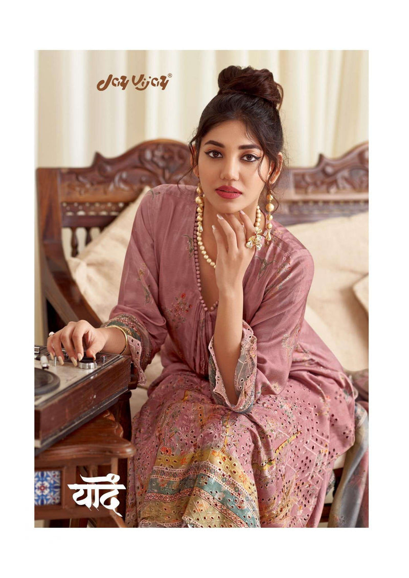 Varsha Fashion Yaade Muslin Silk Fancy Border Embroidery Digital Printed Party Wear Salwar Suit