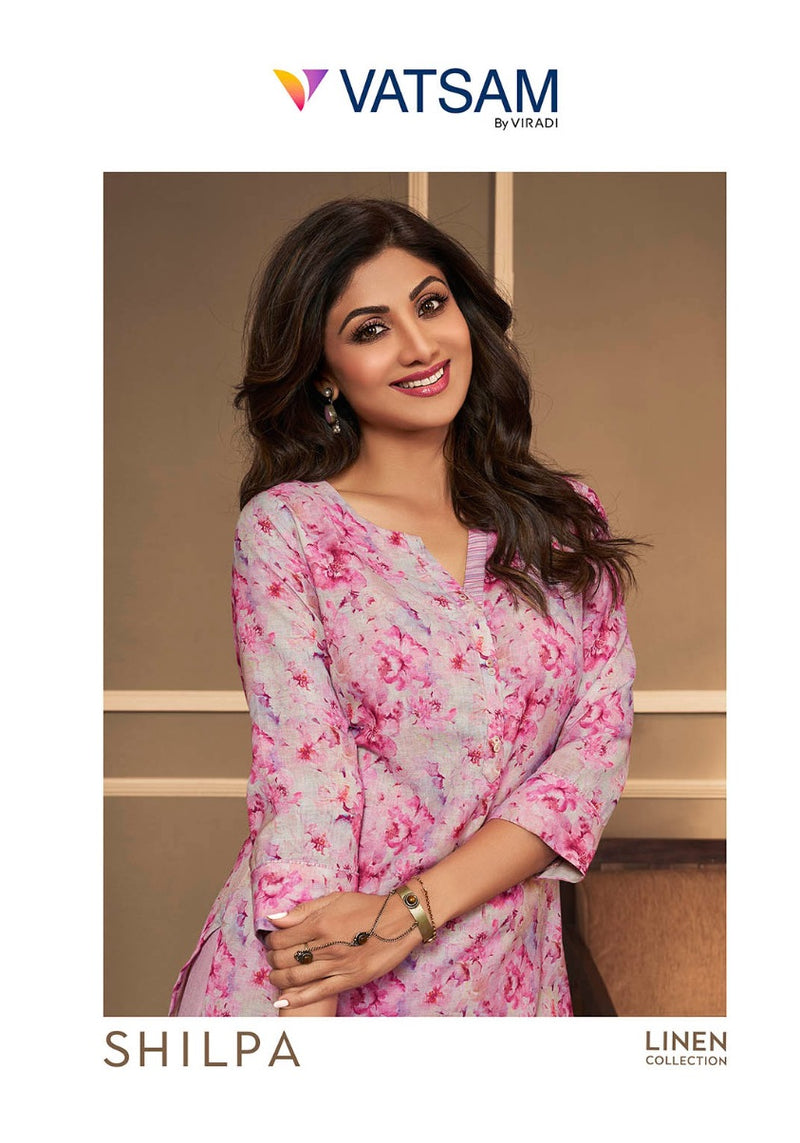 Vatsam Shilpa Linen Digital Print Fancy Designer Printed Partywear Kurti