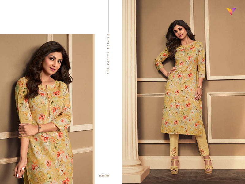 Vatsam Shilpa Linen Digital Print Fancy Designer Printed Partywear Kurti