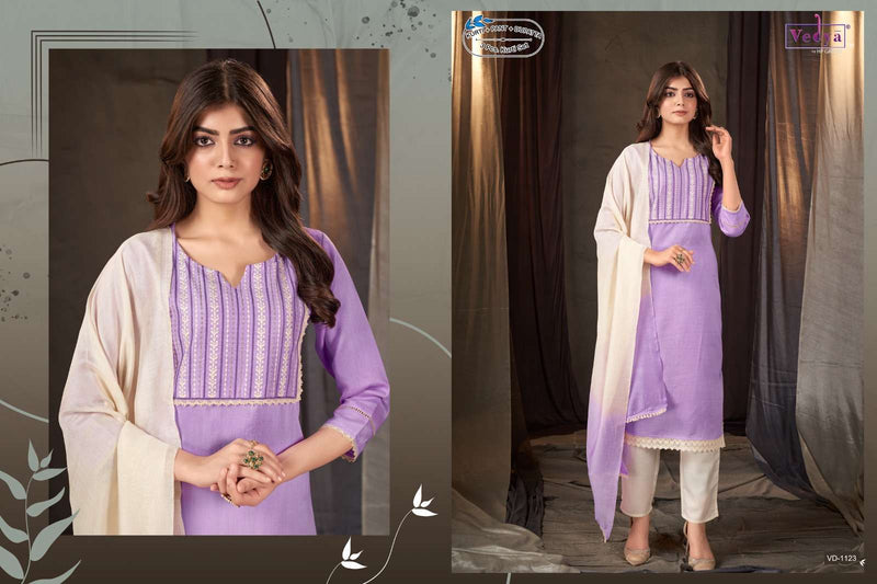 Vedya Present Granth Designer Work Adorable Kurti With Pant And Dupatta