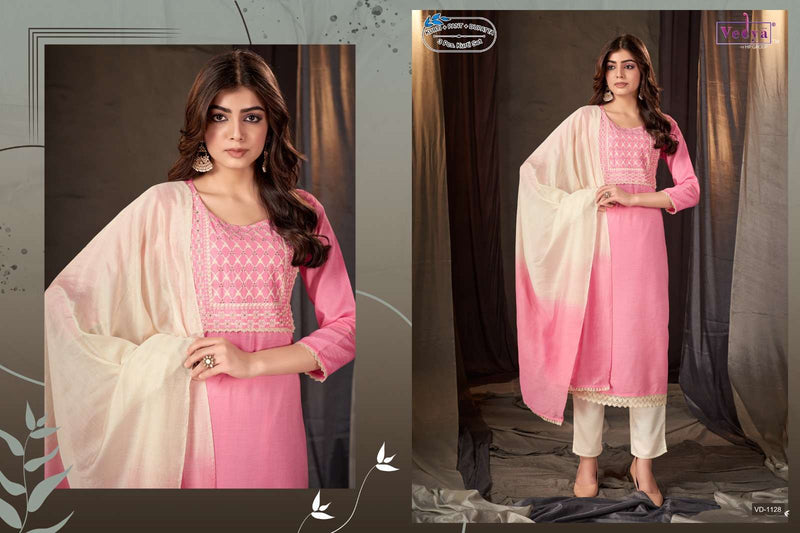 Vedya Present Granth Designer Work Adorable Kurti With Pant And Dupatta