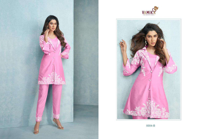 Veera Silver By Vamika Fancy Rayon Kurti With Pant Designer Work Cord Set