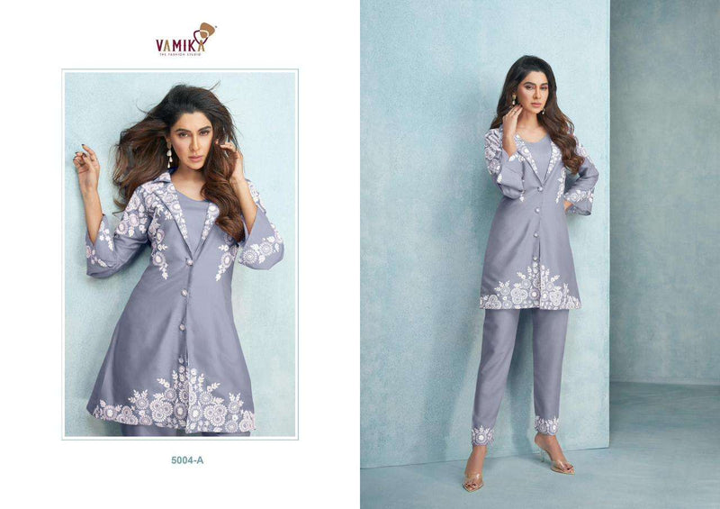 Veera Silver By Vamika Fancy Rayon Kurti With Pant Designer Work Cord Set