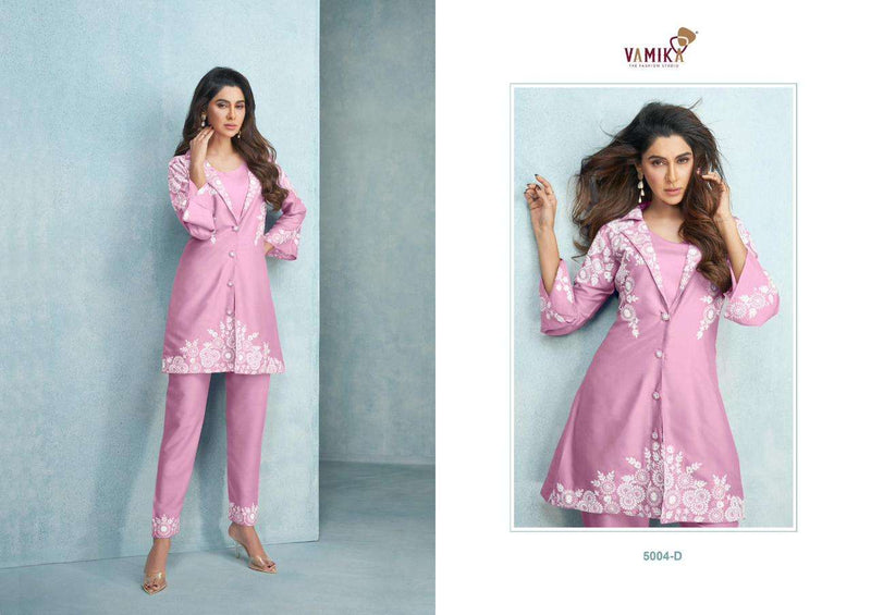 Veera Silver By Vamika Fancy Rayon Kurti With Pant Designer Work Cord Set