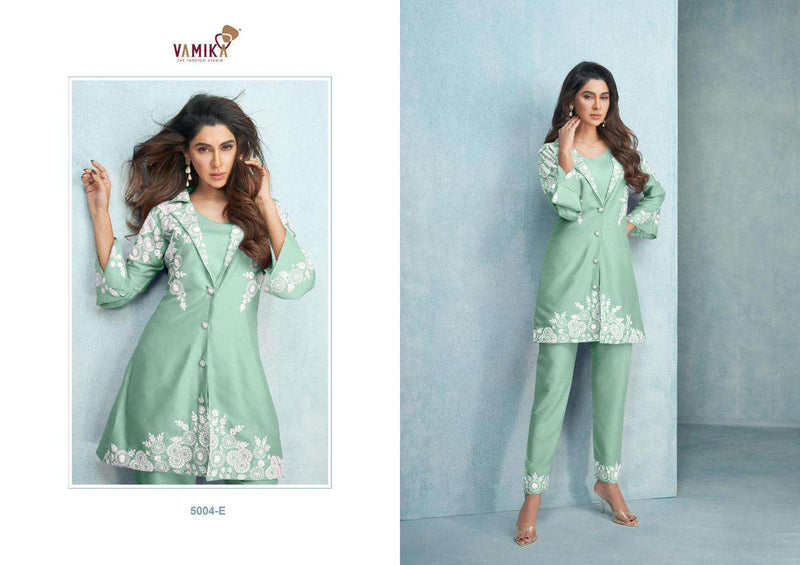 Veera Silver By Vamika Fancy Rayon Kurti With Pant Designer Work Cord Set