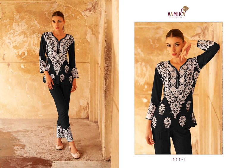Vamika Veronica Vol 2 Gold Heavy Rayon Sequens Work Fancy Kurti Set