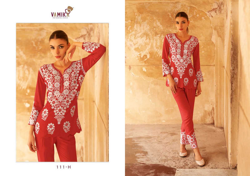 Vamika Veronica Vol 2 Gold Heavy Rayon Sequens Work Fancy Kurti Set