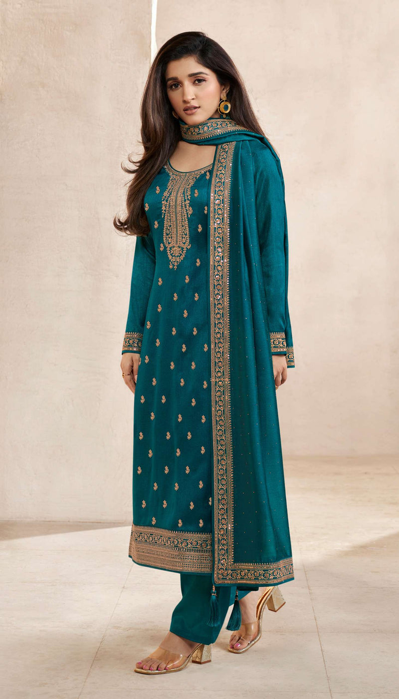 Vinay Fashion Aanchal Hit List Silk Georgette Embroidered Designer Party Wear Salwar Suit