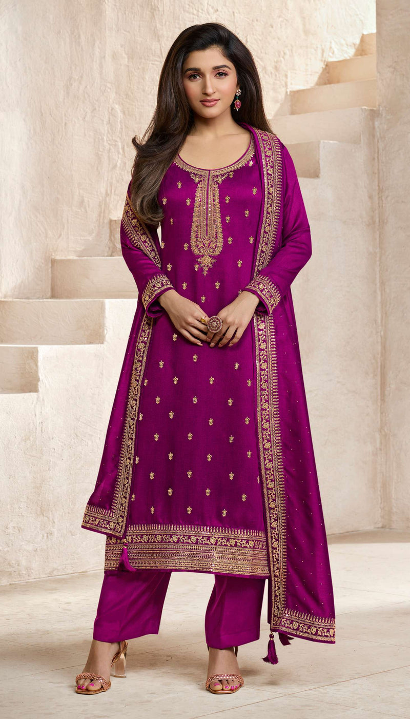 Vinay Fashion Aanchal Hit List Silk Georgette Embroidered Designer Party Wear Salwar Suit