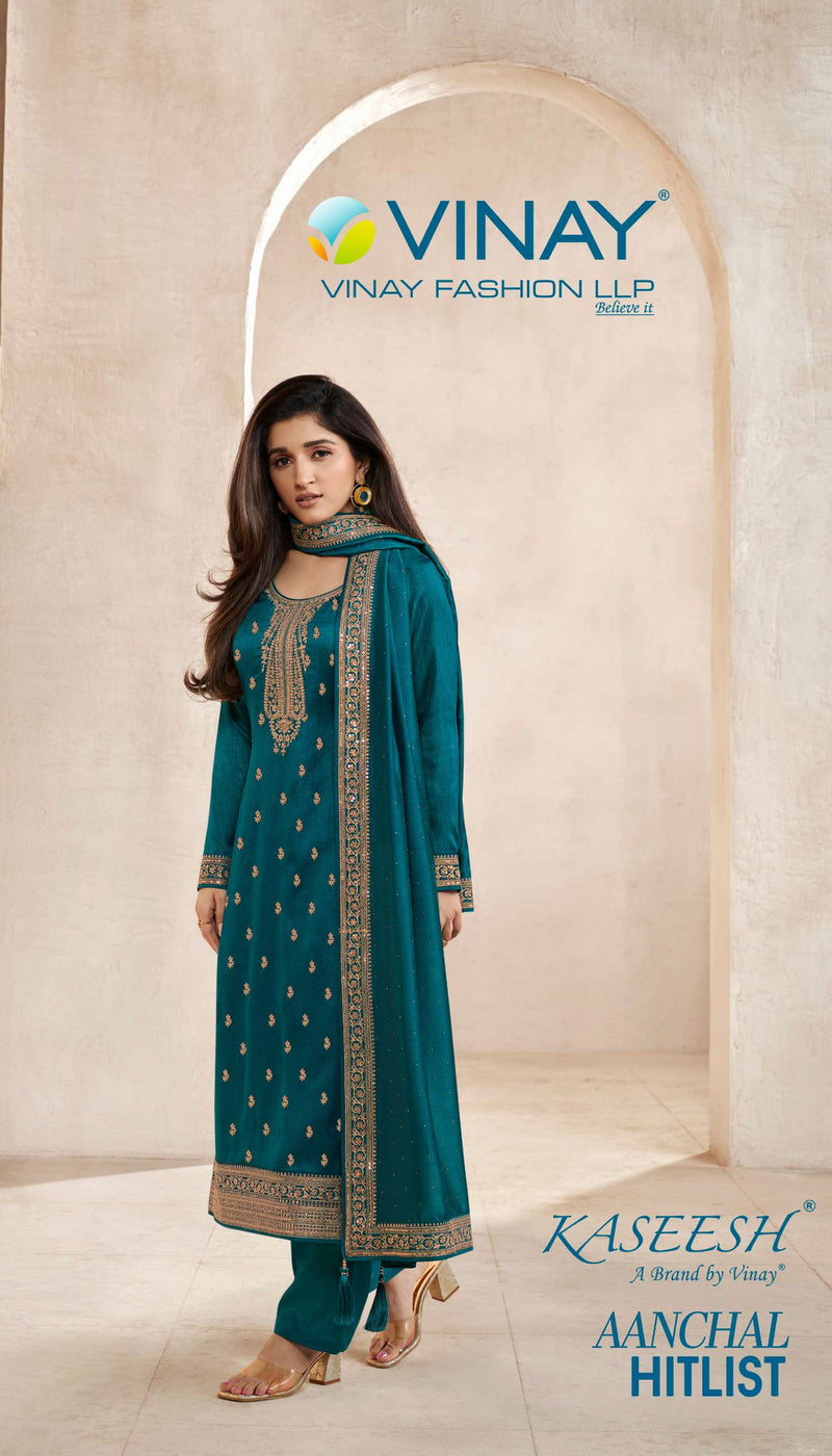 Vinay Fashion Aanchal Hit List Silk Georgette Embroidered Designer Party Wear Salwar Suit