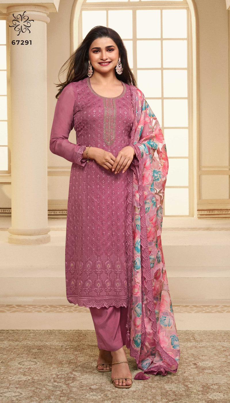 Vinay Fashion Apoorva Organza Schiffli Embroidered Designer Party Wear Suit