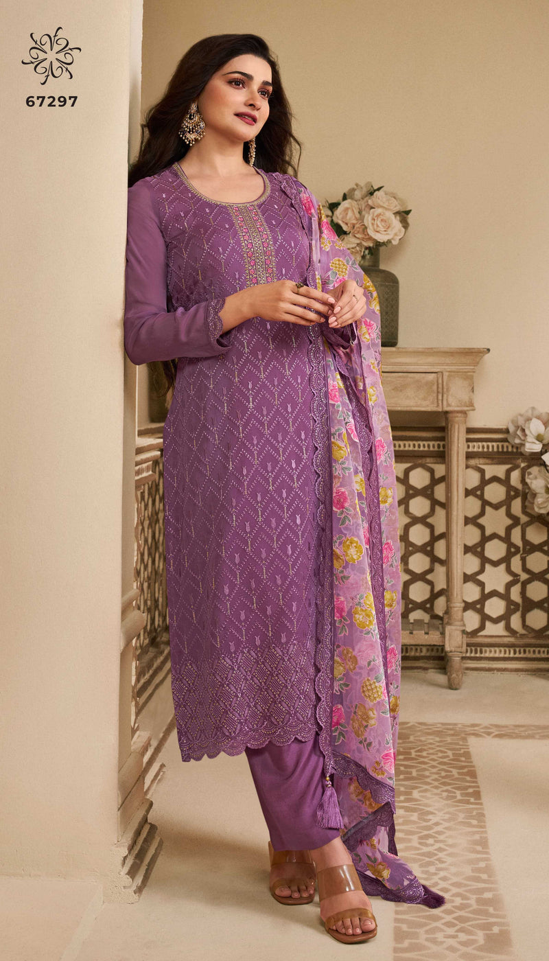 Vinay Fashion Apoorva Organza Schiffli Embroidered Designer Party Wear Suit