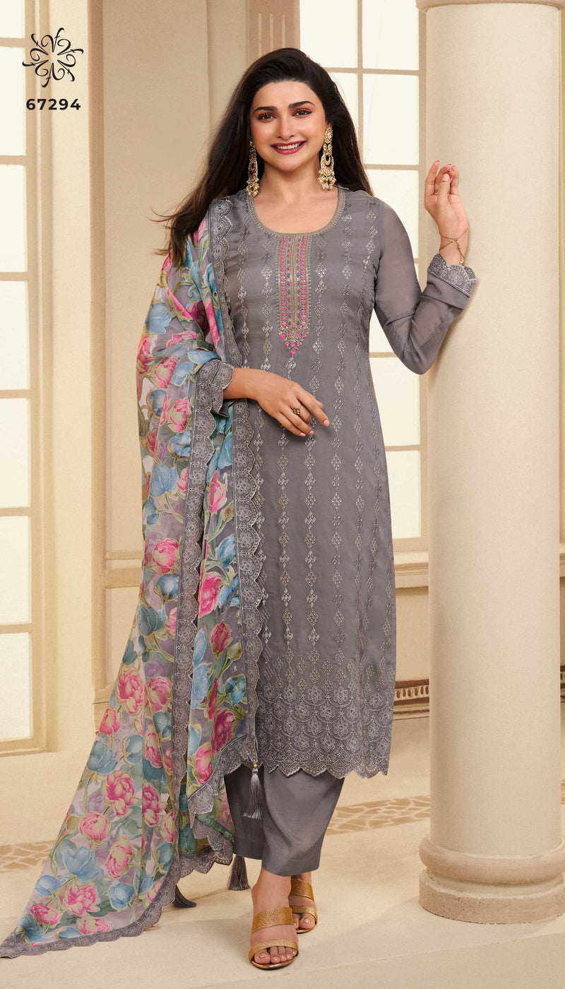 Vinay Fashion Apoorva Organza Schiffli Embroidered Designer Party Wear Suit