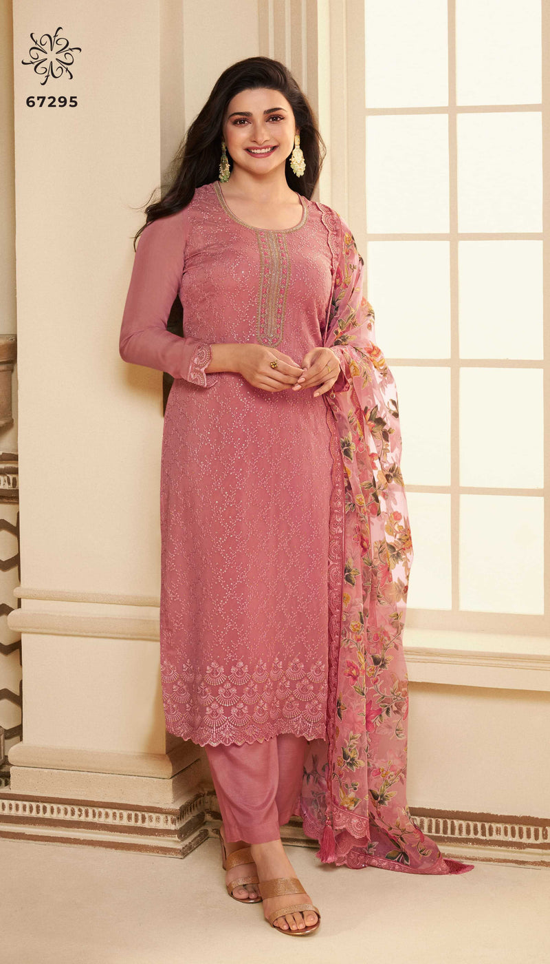 Vinay Fashion Apoorva Organza Schiffli Embroidered Designer Party Wear Suit