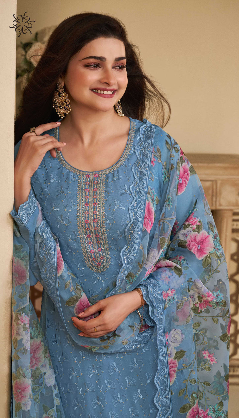 Vinay Fashion Apoorva Organza Schiffli Embroidered Designer Party Wear Suit