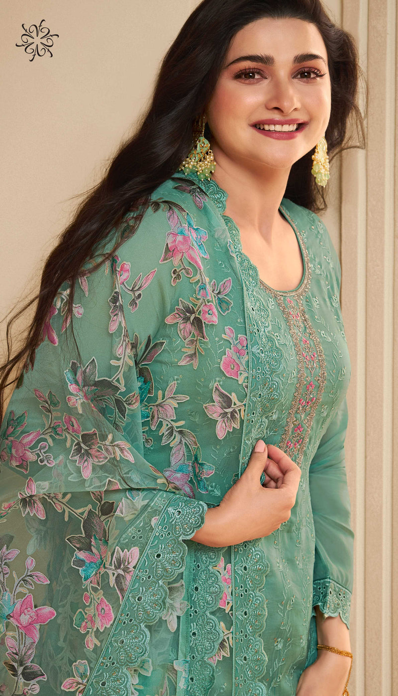 Vinay Fashion Apoorva Organza Schiffli Embroidered Designer Party Wear Suit