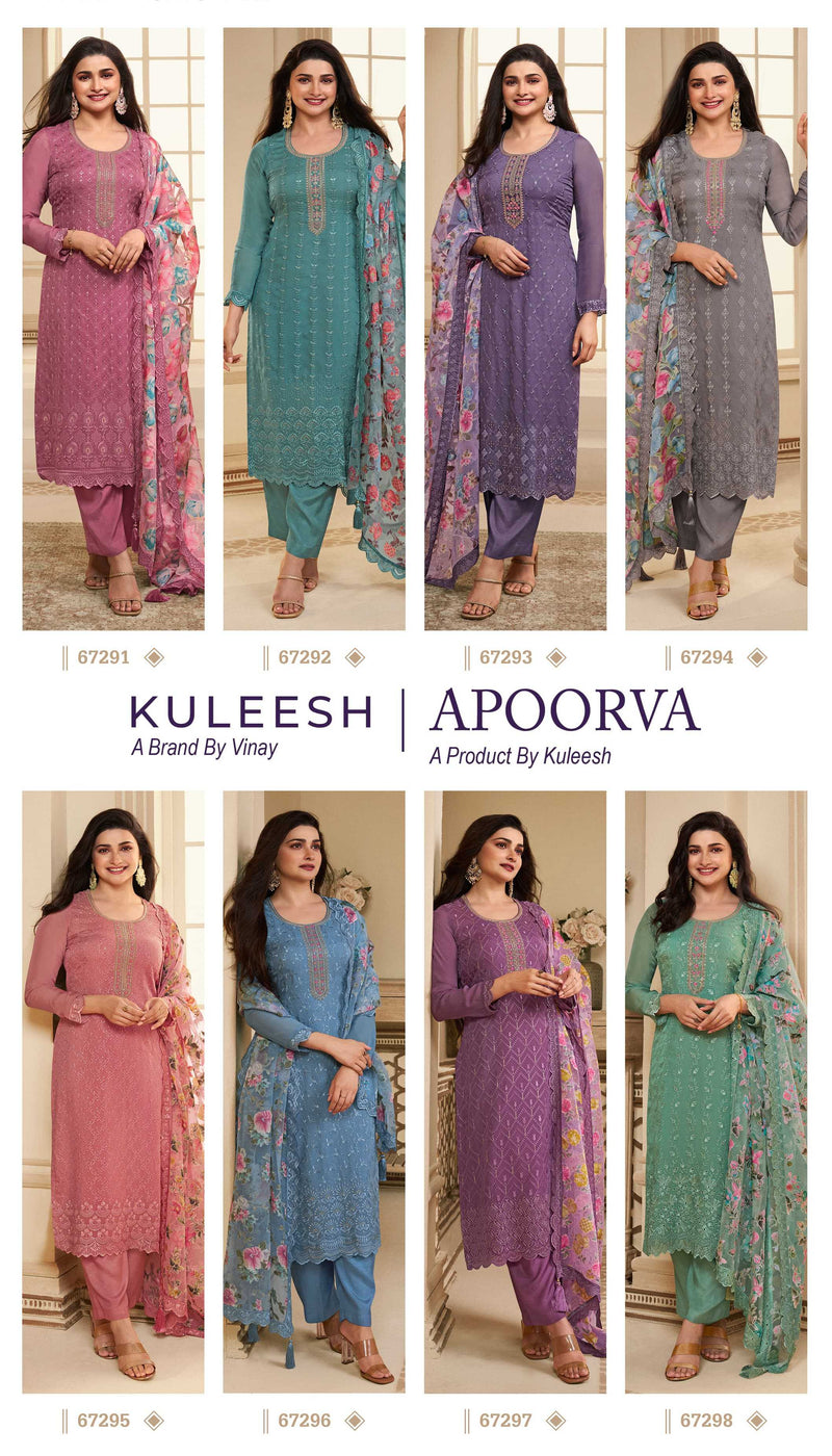 Vinay Fashion Apoorva Organza Schiffli Embroidered Designer Party Wear Suit