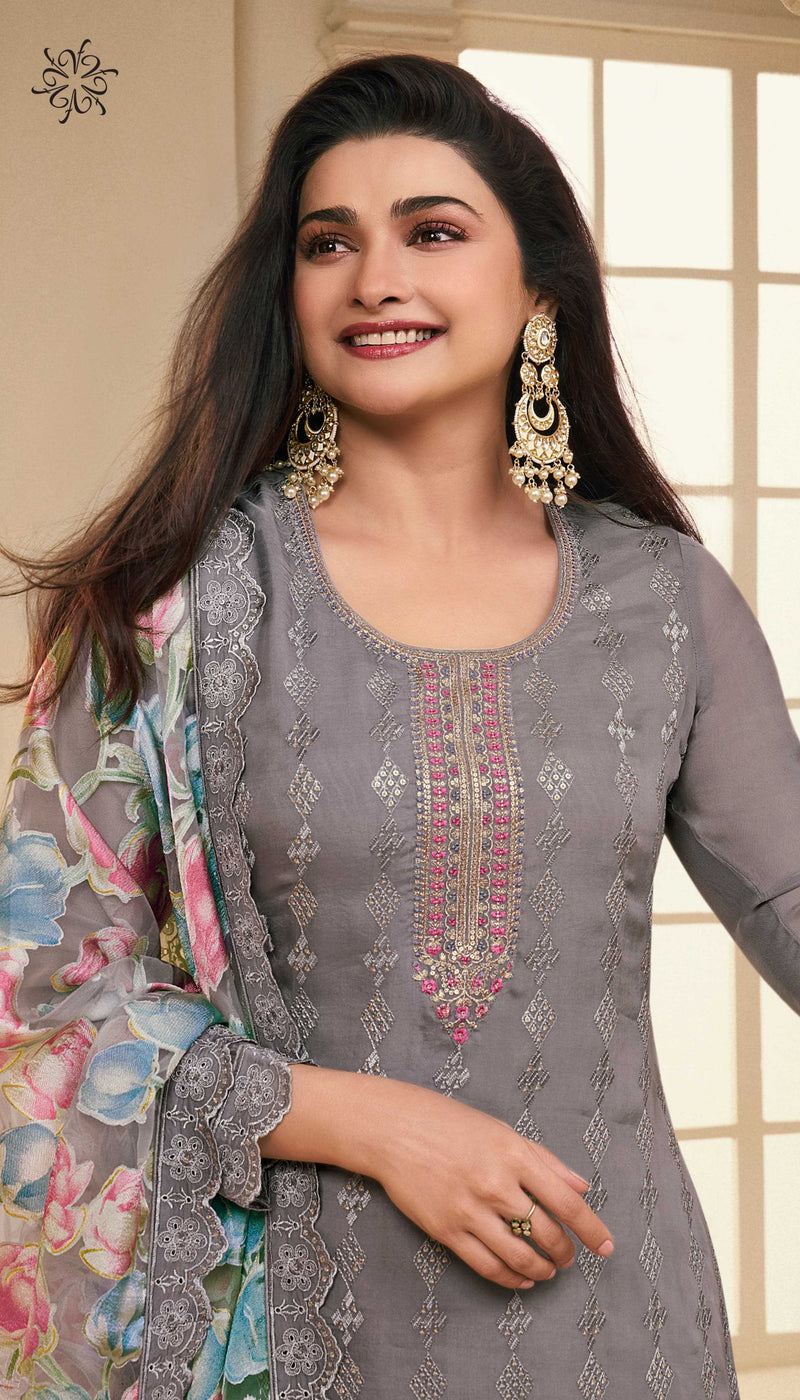 Vinay Fashion Apoorva Organza Schiffli Embroidered Designer Party Wear Suit