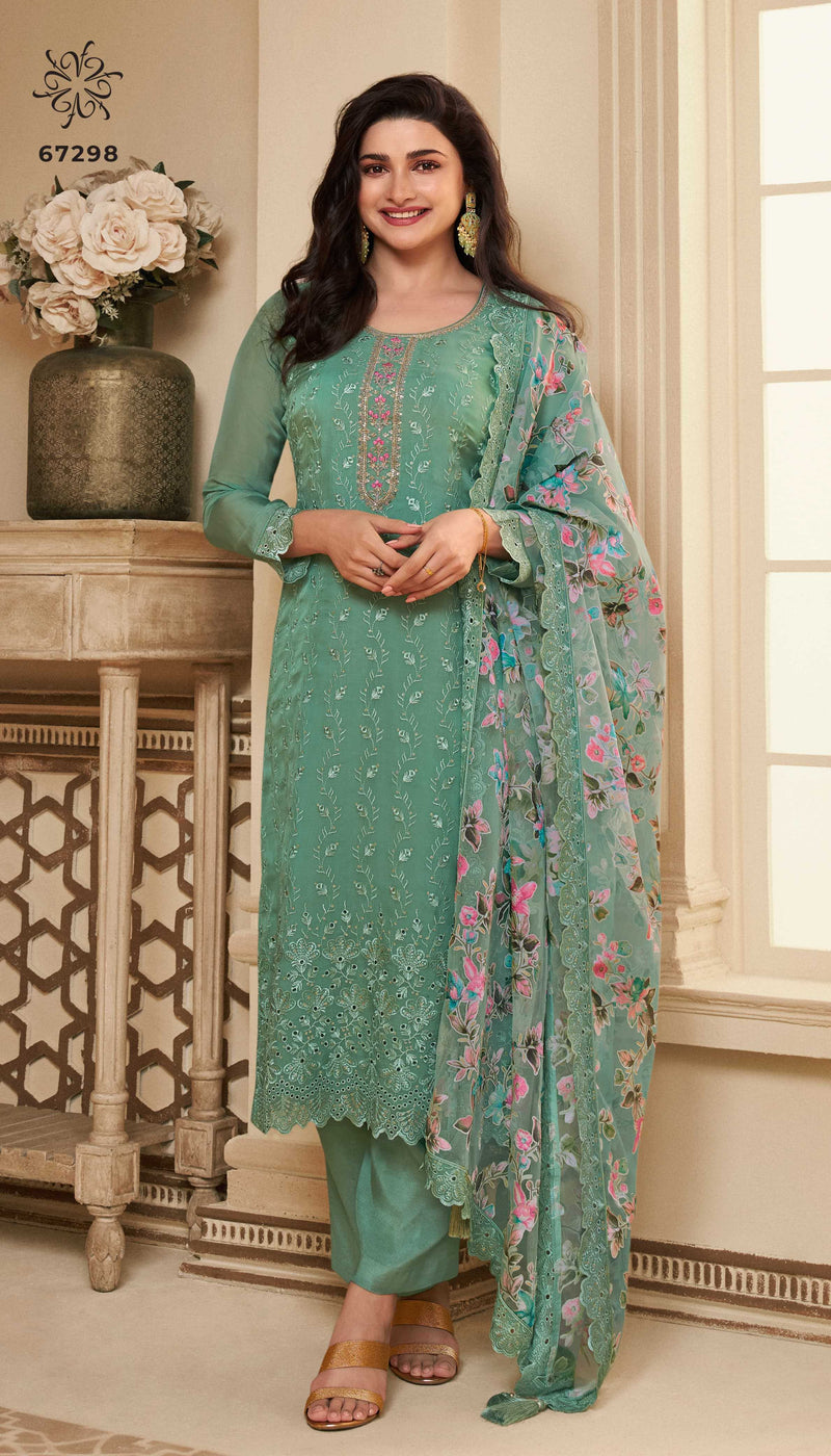 Vinay Fashion Apoorva Organza Schiffli Embroidered Designer Party Wear Suit
