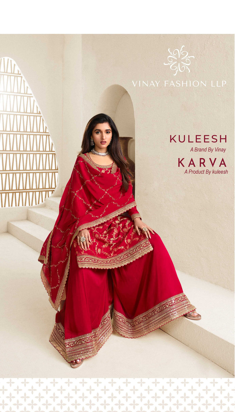 Vinay Fashion Karwaa Viscose Chinon Jacquard Embroidered Partywear Salwar Suit