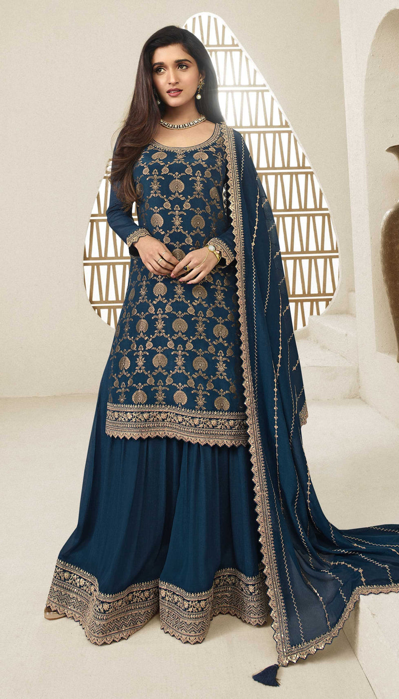Vinay Fashion Karwaa Viscose Chinon Jacquard Embroidered Partywear Salwar Suit