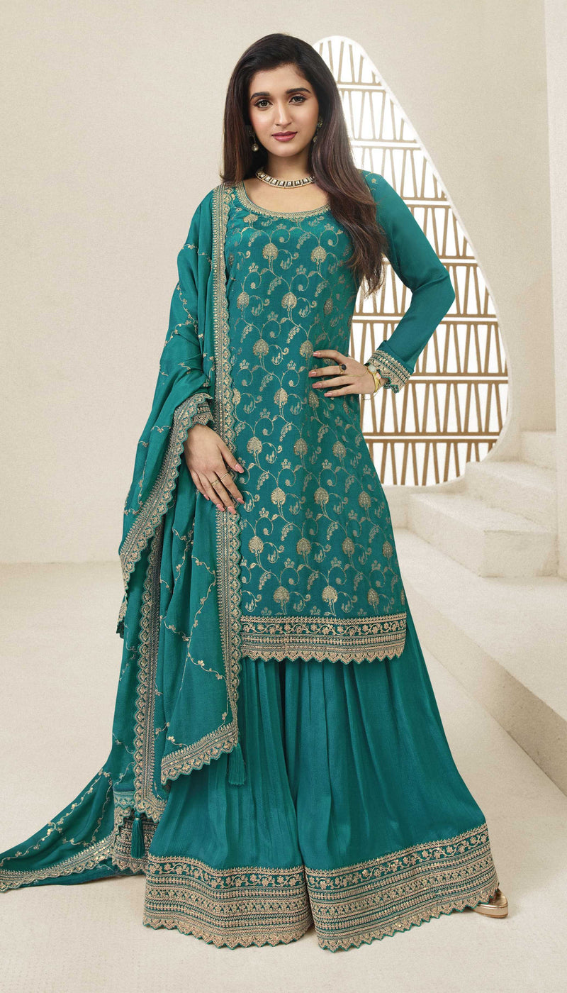 Vinay Fashion Karwaa Viscose Chinon Jacquard Embroidered Partywear Salwar Suit