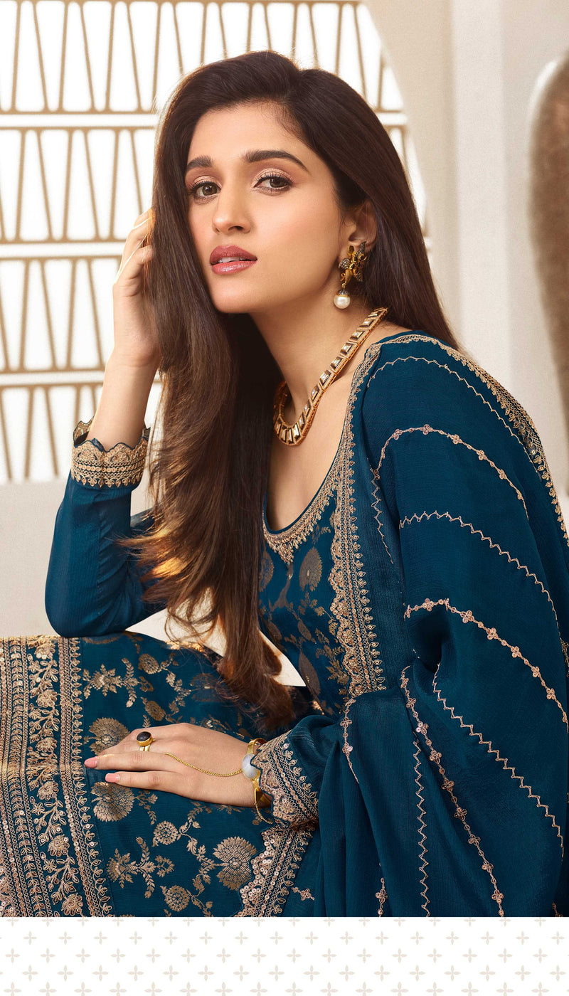 Vinay Fashion Karwaa Viscose Chinon Jacquard Embroidered Partywear Salwar Suit