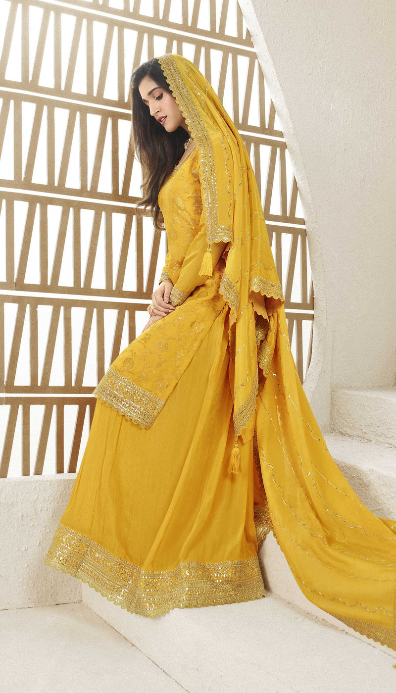 Vinay Fashion Karwaa Viscose Chinon Jacquard Embroidered Partywear Salwar Suit