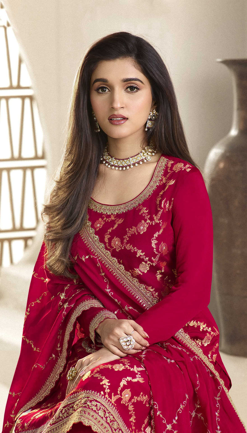 Vinay Fashion Karwaa Viscose Chinon Jacquard Embroidered Partywear Salwar Suit
