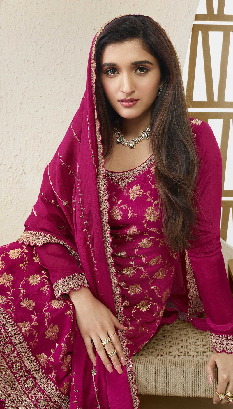 Vinay Fashion Karwaa Viscose Chinon Jacquard Embroidered Partywear Salwar Suit