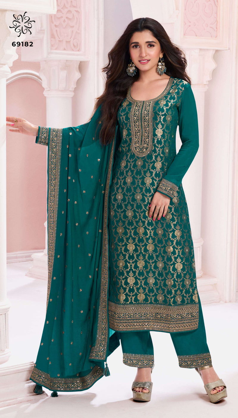 Vinay Fashion Nidhi Chinon Jacquard Designer Wedding Wear Salwar Suit Collection