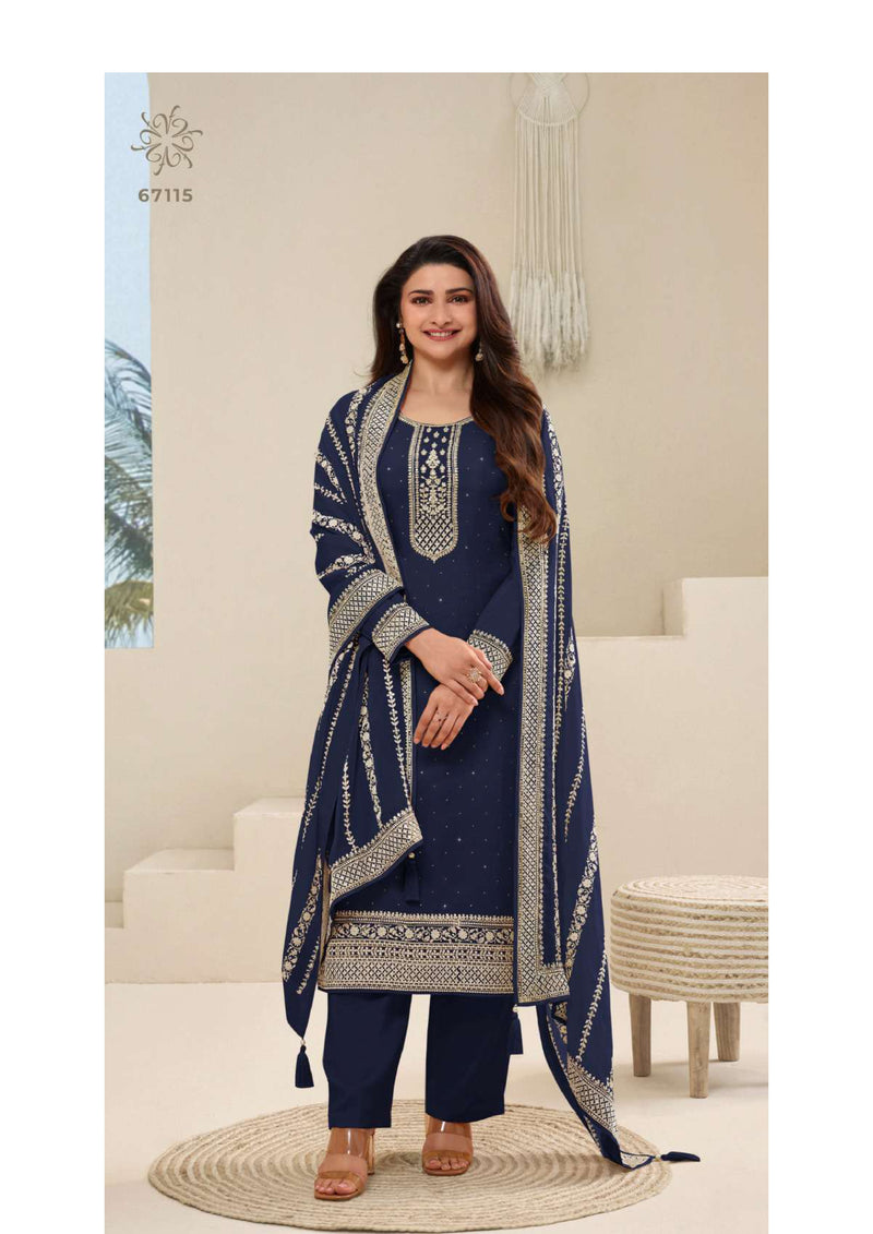 Vinay Fashion Parul Colour Plus Dola Thread Embroidered Party Wear Salwar Suit