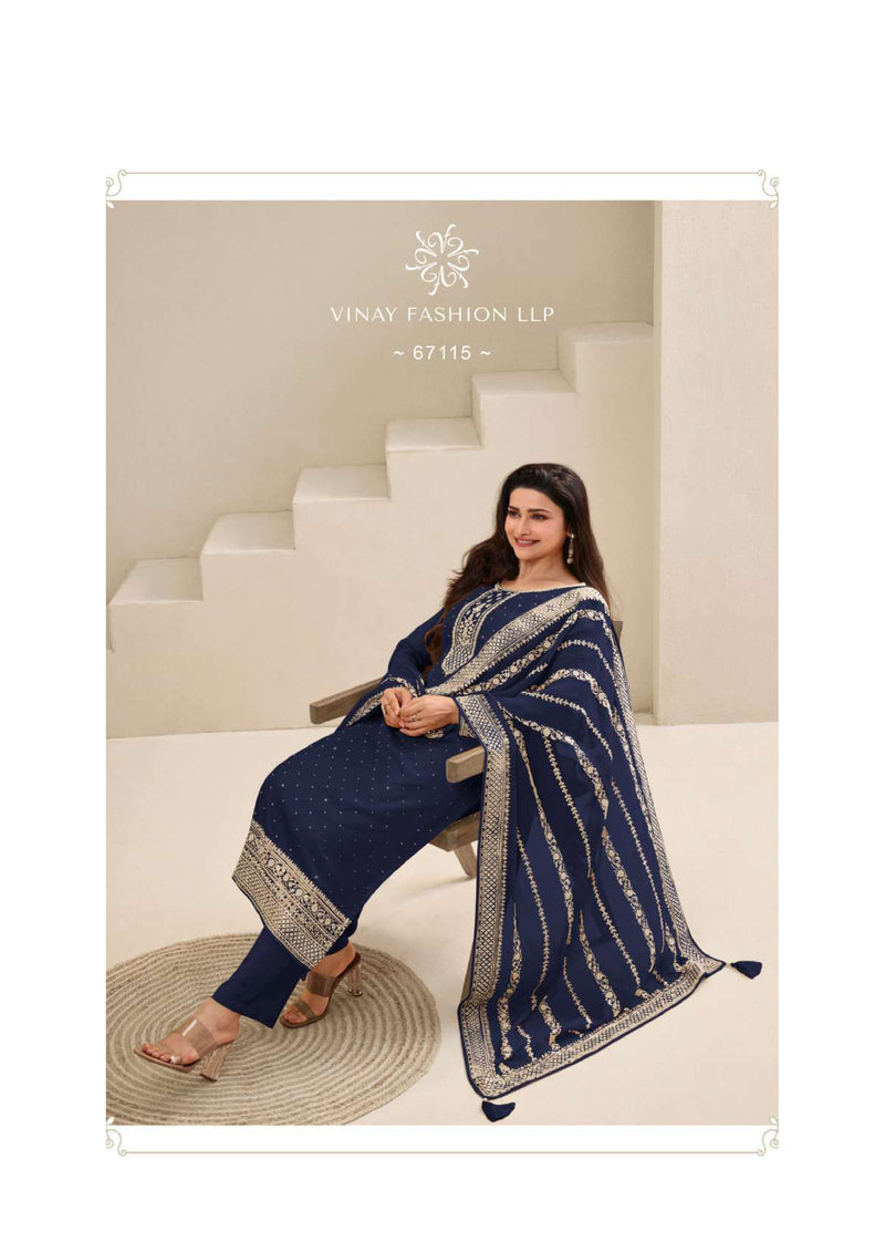 Vinay Fashion Parul Colour Plus Dola Thread Embroidered Party Wear Salwar Suit